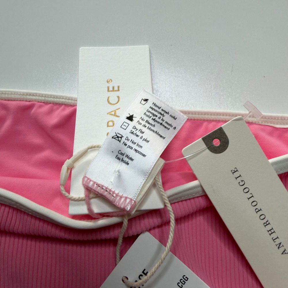 LSPACE L*Space Nora Bottom Bitsy Pink Ribbed High Leg Women's Size Medium New - Picture 7 of 9